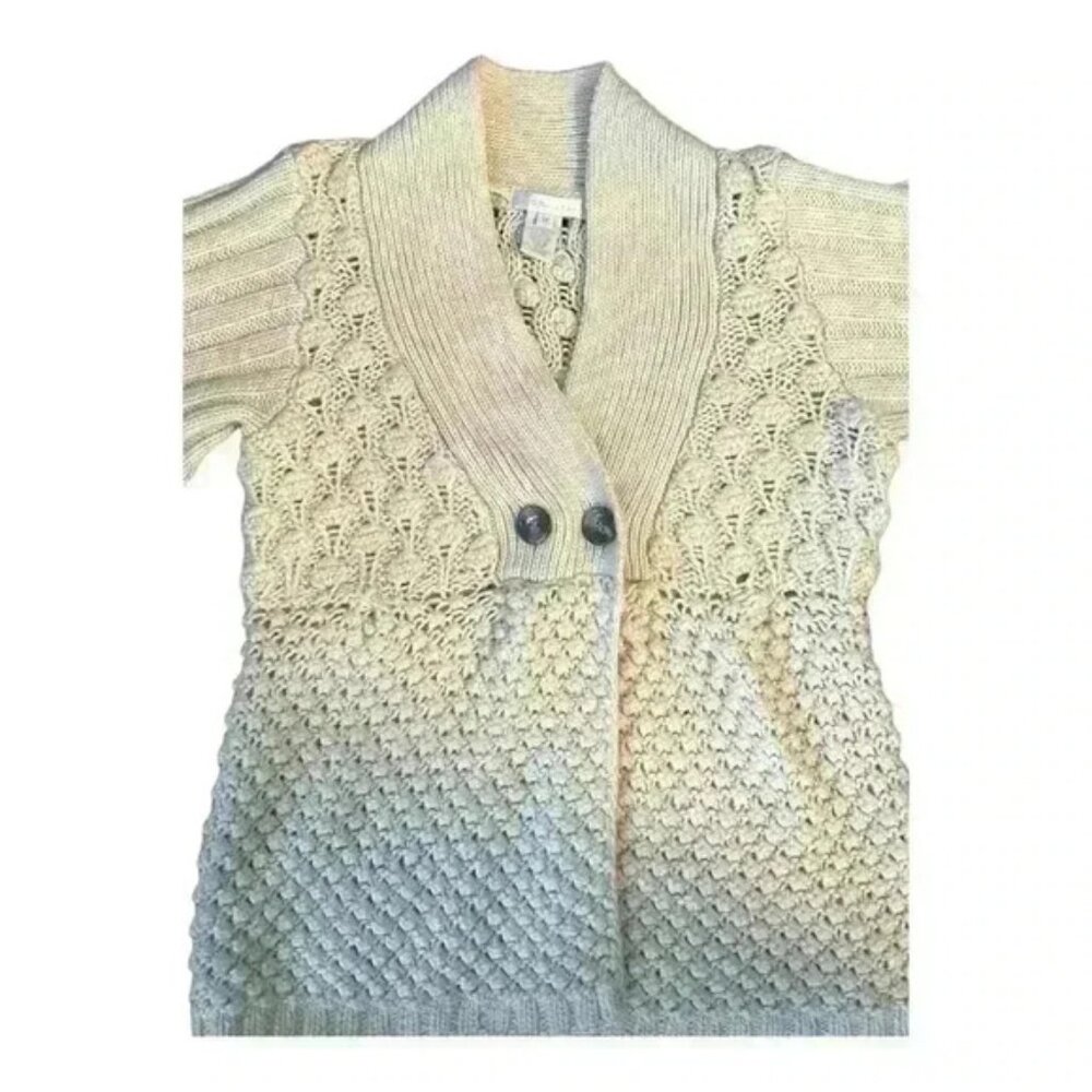 Design History Wool Blend Cable Knit Cardigan Sweater Ivory Size M​